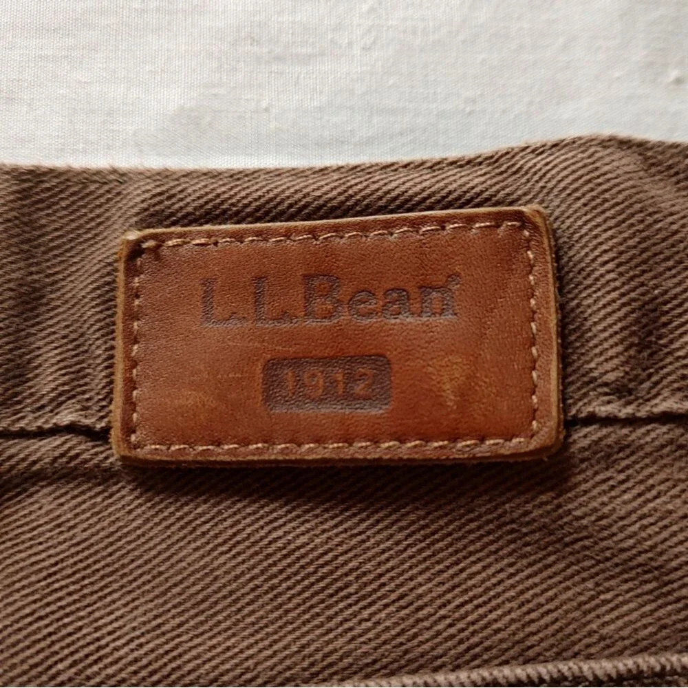 L.L.Bean Men’s Brown Jeans 40x30 Straight Leg Canvas Workwear Casual EUC